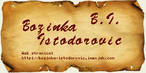 Božinka Istodorović vizit kartica
